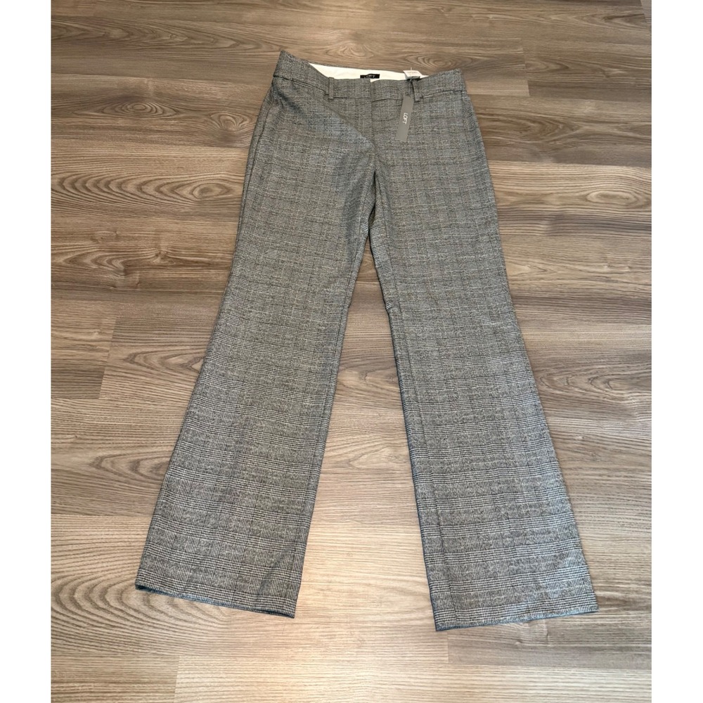 Loft Marisa Trouser Pant in TBD Gray Plaid Women's size 2 NWT Straight Leg